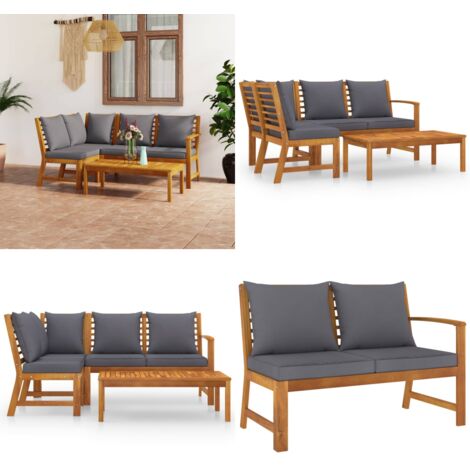 Set Divani da Giardino 4 pz con Cuscini in Massello di Acacia - Divano da giardino - Divano da patio