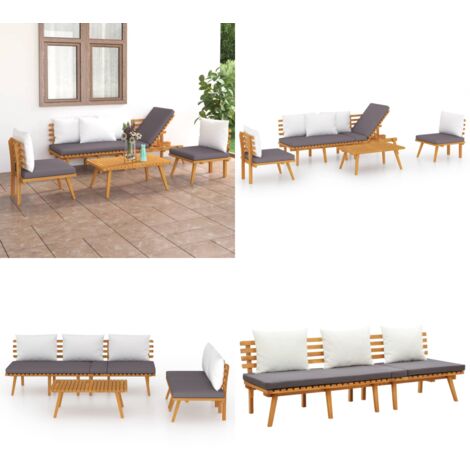 Set Divani da Giardino 4 pz con Cuscini in Massello di Acacia - Divano in legno - Cuscini per divano
