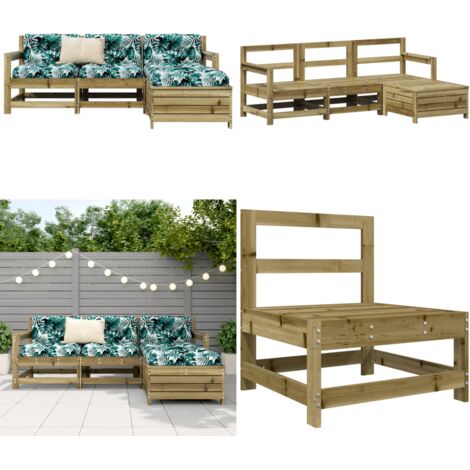 Set Divani da Giardino 4 pz in Legno Impregnato di Pino - Seduta da giardino - Mobili da esterno