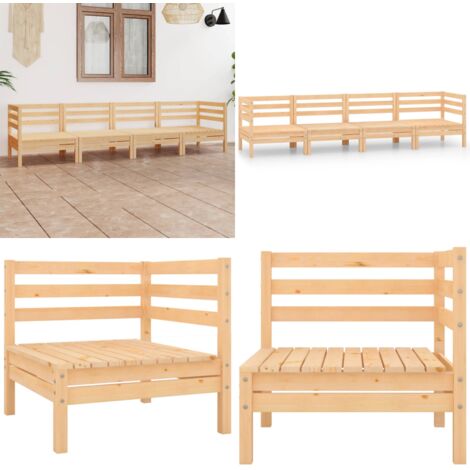 Set Divani da Giardino 4 pz in Legno Massello di Pino - Divani da giardino - Divano in legno