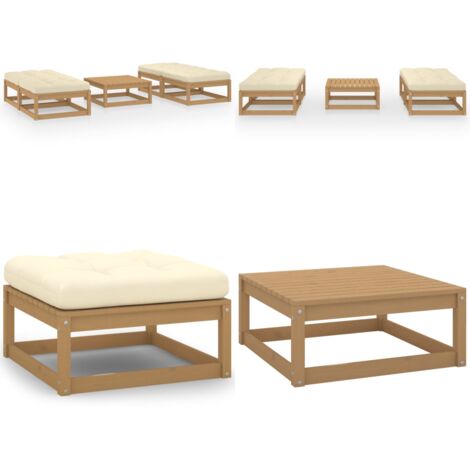 Set Divani da Giardino 5 pz con Cuscini Legno Massello di Pino - Divano da esterno - Cuscini da giardino