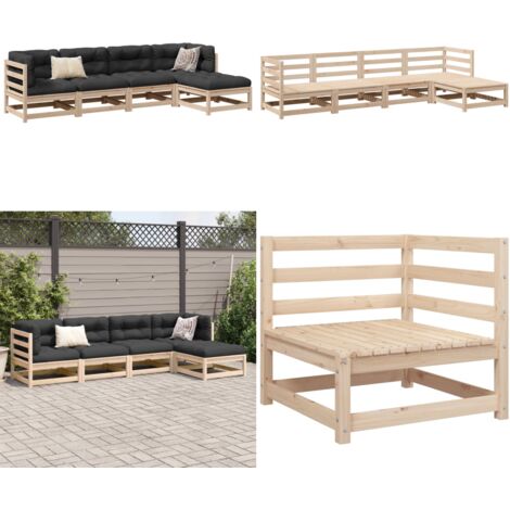 Set Divani da Giardino 5 pz in Legno Massello di Pino - Divano angolare - Divano da esterno
