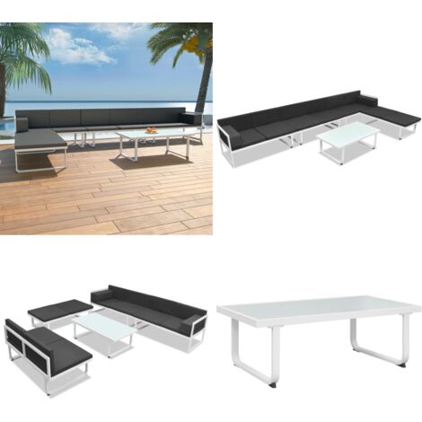 Set Divani da Giardino 5 pz in Textilene e Alluminio Nero - Divano esterno - Set di divani