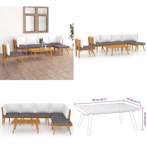Set Divani da Giardino 7 pz con Cuscini in Massello di Acacia - Divano in legno - Divano da esterno