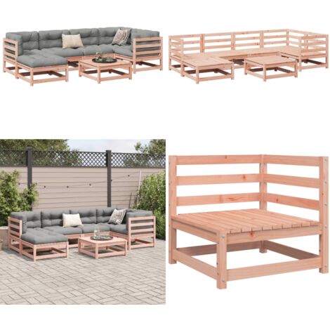Set Divani da Giardino 7 pz in Legno Massello Abete Douglas - Divano in legno - Divano angolare