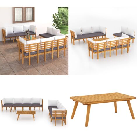 Set Divani da Giardino 8 pz con Cuscini in Massello di Acacia - Divano in legno - Cuscini per divani