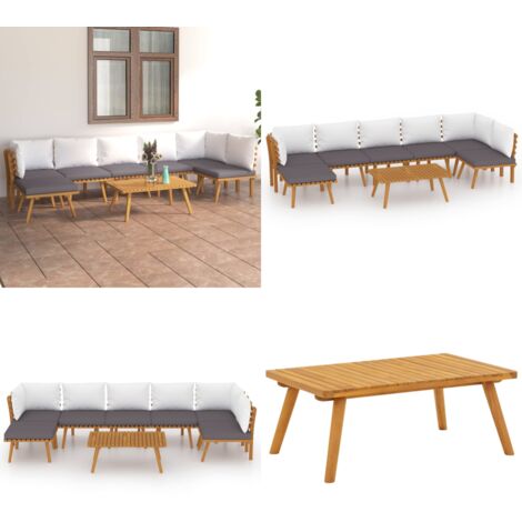 Set Divani da Giardino 8 pz con Cuscini in Massello di Acacia - Divano in legno - Cuscini per divano
