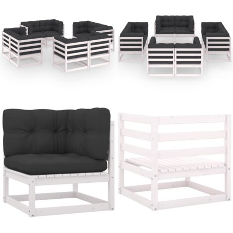 Set Divani da Giardino 8 pz con Cuscini Legno Massello Pino - Divani da esterno - Cuscini per divano