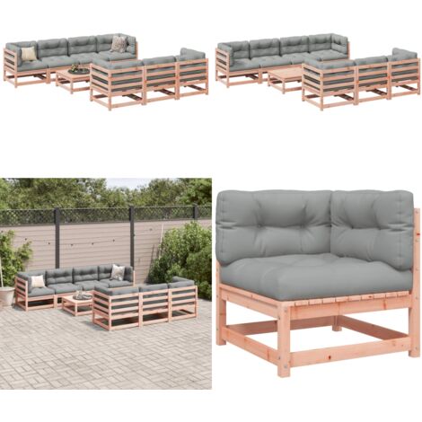 Set Divani da Giardino 8 pz con Cuscini Massello Abete Douglas - Sedute angolari - Cuscini per divani