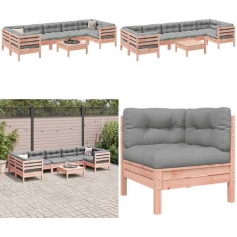 Set Divani da Giardino 8 pz con Cuscini Massello Abete Douglas - Sedute da esterno - Mobili da giardino
