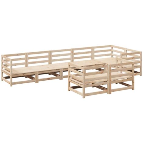 Set Divani da Giardino 8 pz in Legno Massello di Pino vidaXL