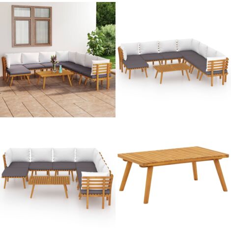 Set Divani da Giardino 9 pz con Cuscini in Massello di Acacia - Divano in legno - Divano da esterno