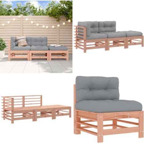 Set Divani Giardino 3pz con Cuscini Legno Massello di Douglas - Divano in legno - Cuscini per divano