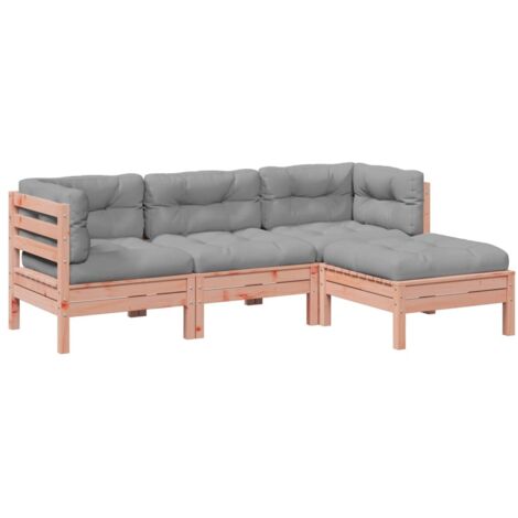 Set Divani Giardino 4 pz Cuscini Legno Massello Abete Douglas vidaXL