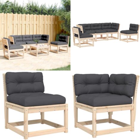 Set Divani Giardino 5 pz con Cuscini in Legno Massello di Pino - Divano in legno - Cuscini per divano