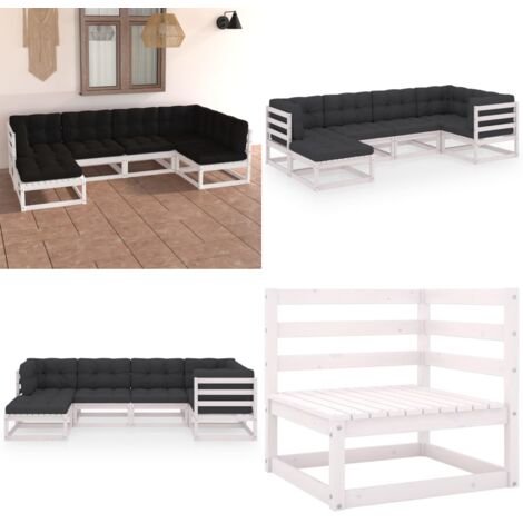 Set Divani Giardino 6 pz con Cuscini in Legno Massello di Pino - Set da giardino - Divano in legno