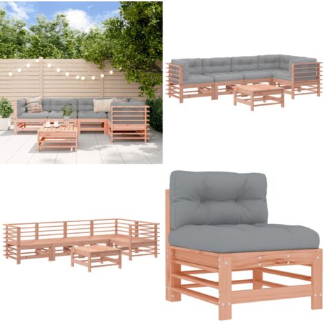 Set Divani Giardino 6 pz con Cuscini Legno Massello di Douglas - Divani in legno - Cuscini per divani
