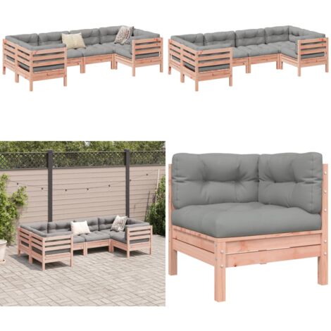 Set Divani Giardino 6 pz Cuscini Legno Massello Abete Douglas - Cuscini per divano - Sedute da esterno