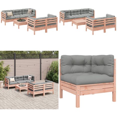 Set Divani Giardino 6 pz Cuscini Legno Massello Abete Douglas - Cuscini per divano - Sedute da esterno