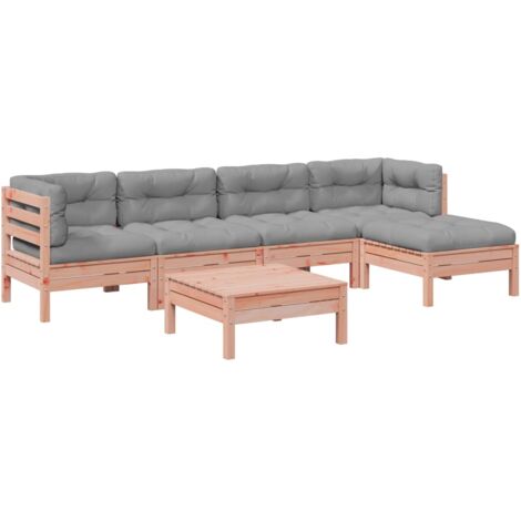 Set Divani Giardino 6 pz Cuscini Legno Massello Abete Douglas vidaXL