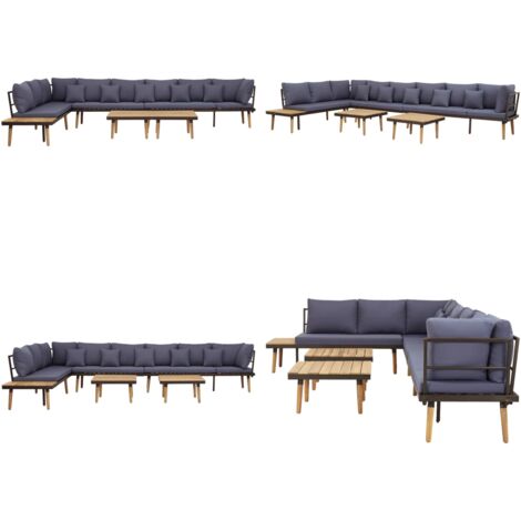 Set Divani Giardino 8 Posti con Cuscini Legno Massello Acacia - Divani da patio - Set di divani