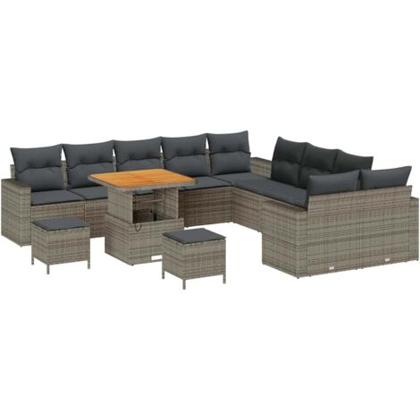 Set Divano da Giardino 13 pcs Grigio 80 x 80 x 71 cm vidaXL