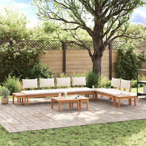 Set Divano da Giardino 5 pcs Marrone e Crema vidaXL