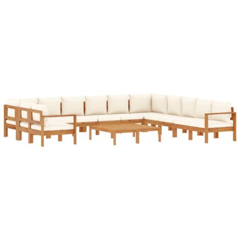 Set Divano Giardino 9 pz con Cuscini Legno Massello di Acacia vidaXL