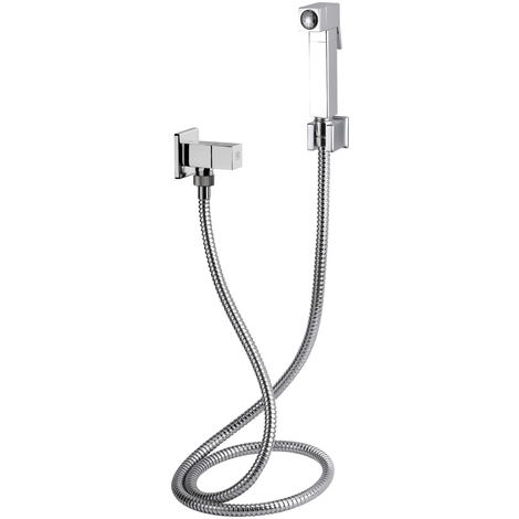 Doccetta Con Flessibile Ad Uso Bidet.Set Doccetta Bidet Relax Sq Con Doccia Quadrata Flessibile Rubinetto E Supporto Lux 332res