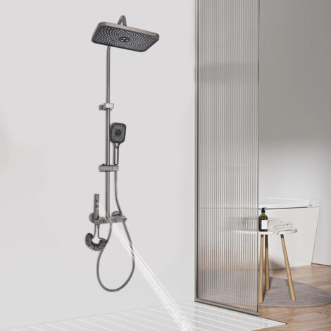 Set doccia 4 vie, doccette termostatiche, doccetta mano regolabile altezza