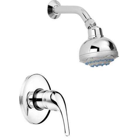 Set doccia a incasso cromo con braccio e soffione multi-getto in acciaio  Fast
