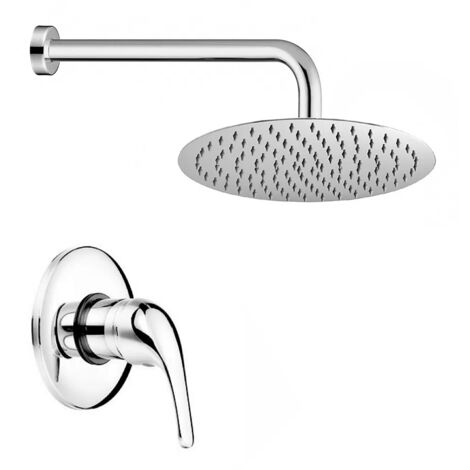 Set doccia a incasso in ottone con braccio 35 soffione 20 in acciaio  Fast