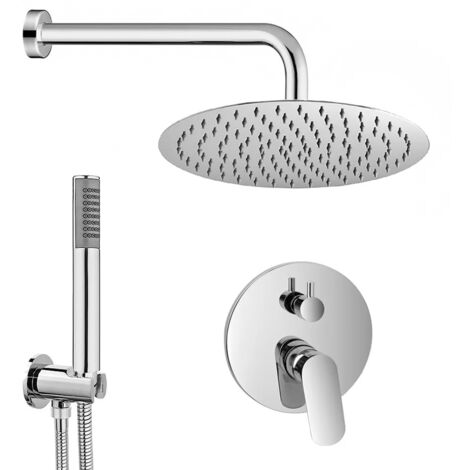Set doccia braccio 40 cm + soffione 20 cm + miscelatore e kit doccia Kreo