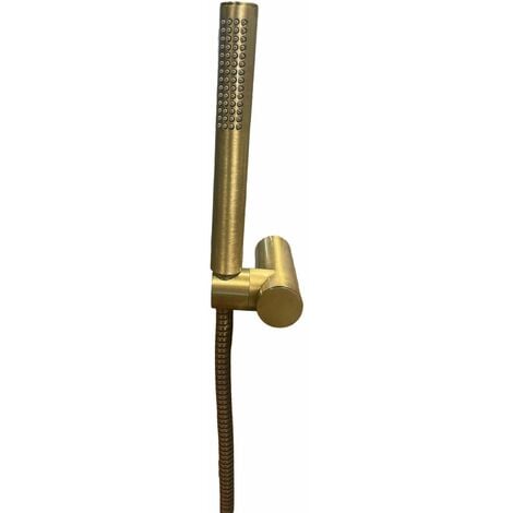 Set doccia bronzo, finitura vecchio ottone con supporto doccia e flessibile
