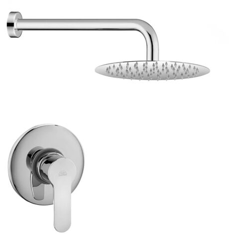 Set doccia con miscelatore Paffoni Blu braccio e soffione 25 cm
