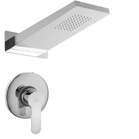 Set doccia con miscelatore Paffoni Blu e soffione a sbalzo 22x50 cm