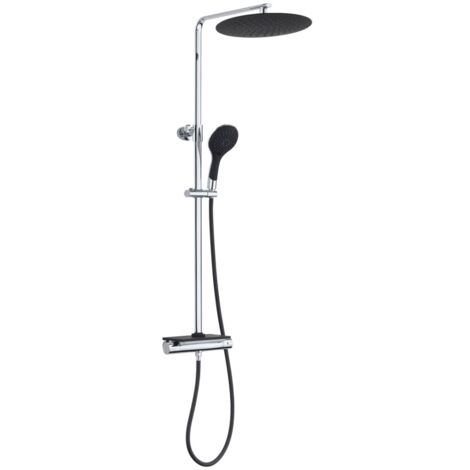Set Doccia con Miscelatore Termostatico GRANDE VITA Nero Cromato EISL