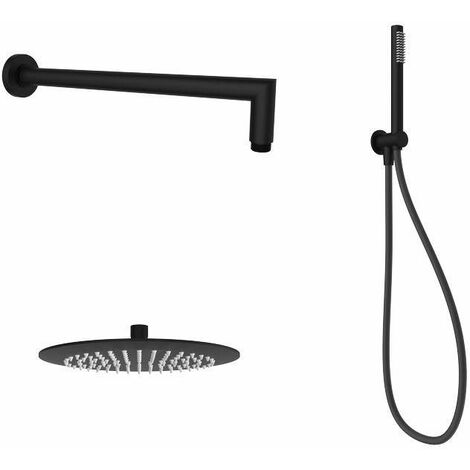Set doccia con soffione Ø25 in colore nero opaco Ercos Round BNKISK0014  Nero opaco