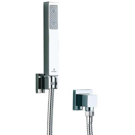 Set doccia con supporto fisso e presa acqua modello cube 1 getto BOSSINI
