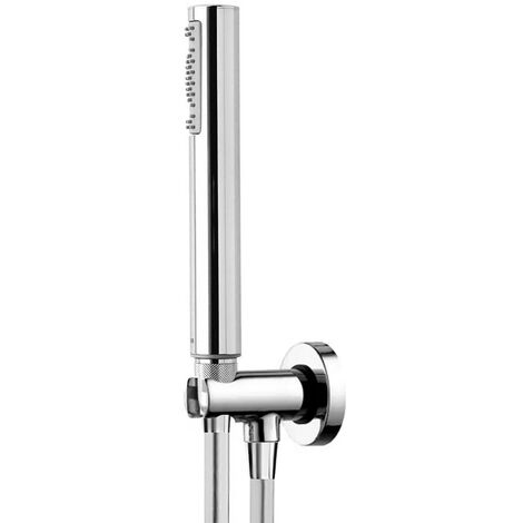 Set doccia cromato con doccetta tonda anticalcare presa acqua e flessibile