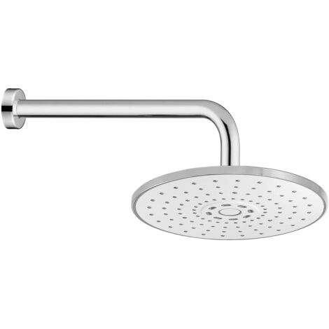 Set Doccia cromo con braccio doccia tondo 35 cm + soffione tondo 22 cm ABS