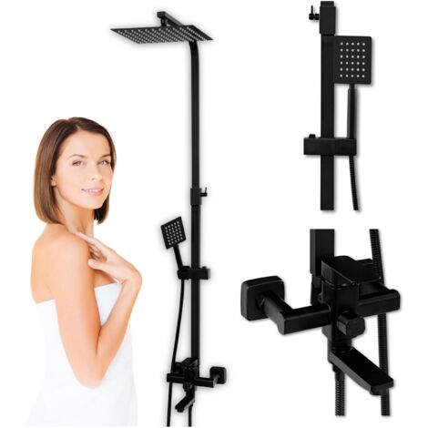 SET DOCCIA DA SUPERFICIE NERO CUBO S-1196B