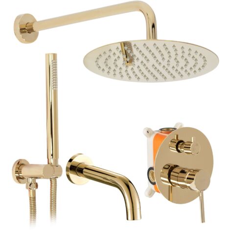 SET DOCCIA E VASCA CON BOCCA LUNGO ORO SKU REA-P4125