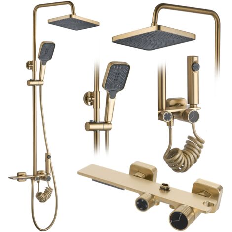 SET DOCCIA HELIX ORO SPAZZOLATO SKU REA-P6621