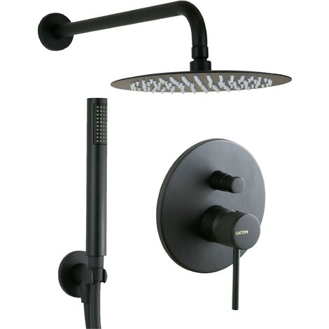 Set doccia in colore nero opaco con maniglia lusso Gattoni BETA 2490/24NO  Nero opaco