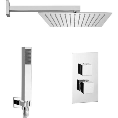 Set doccia incasso completo con soffione quadrato inox e kit doccia  Torre