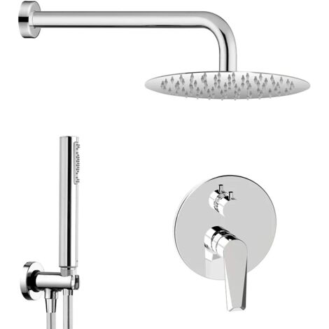 Set doccia incasso Cristallo con soffione inox 25 cm e kit doccia