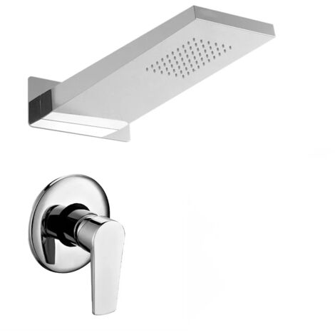 Set doccia incasso Erika con soffione doccia a muro 22x50 in acciaio inox