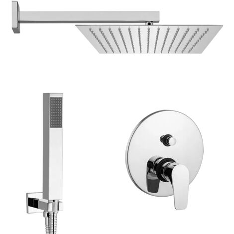 Set doccia incasso Paffoni Lime con soffione quadrato 30 cm e kit doccia