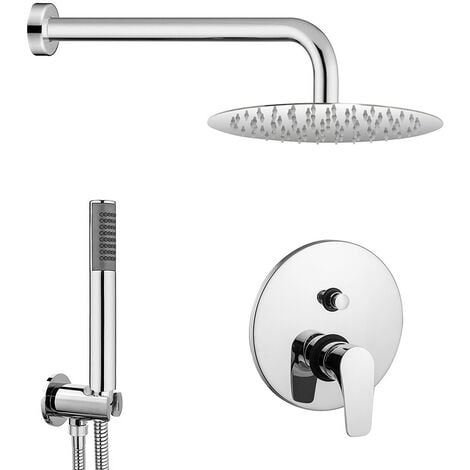 INBAGNO Set doccia incasso Paffoni Lime con soffione tondo inox 25 e kit doccia